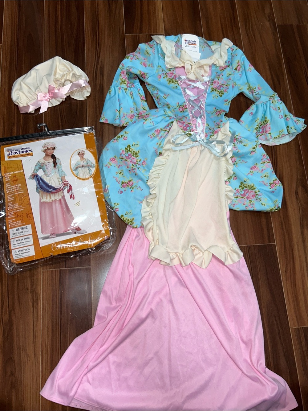 Medium Kids colonial lady betsey Ross Martha Washington costume Halloween